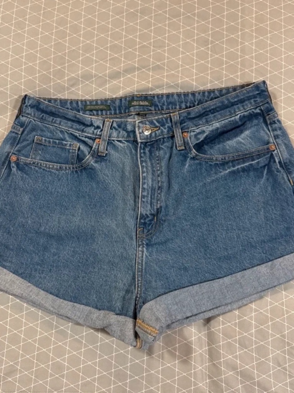 Blue denim shorts